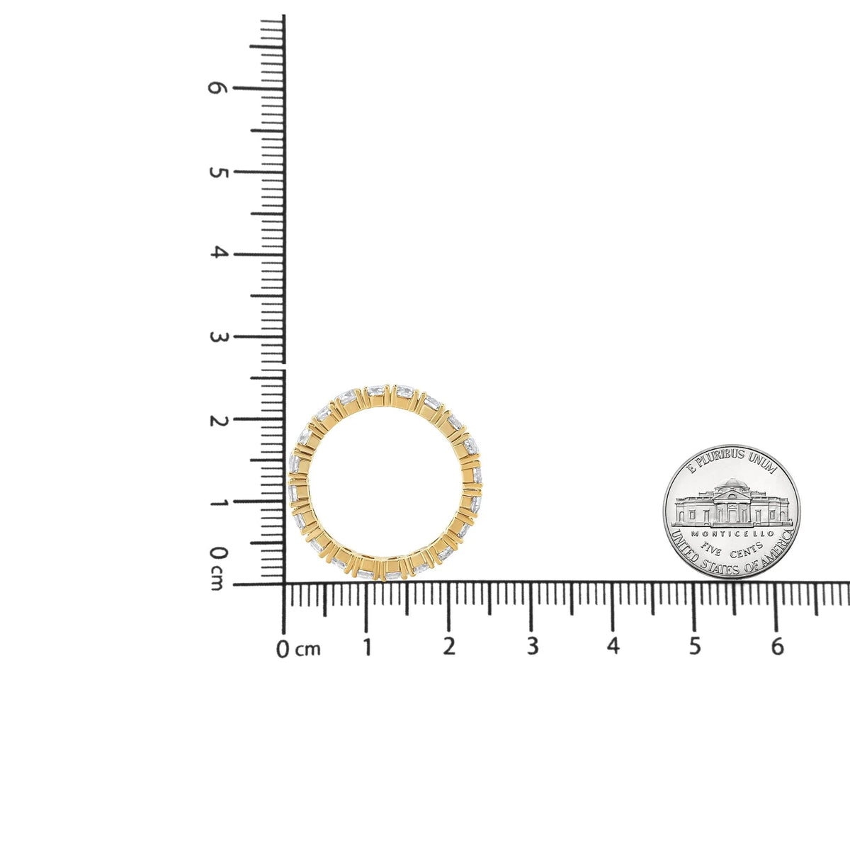 14K Yellow Gold 2.00 Cttw Shared Prong Set Round Cut Diamond Eternity Band (J - K Color, VS1 - VS2 Clarity) - LinkagejewelrydesignLinkagejewelrydesign