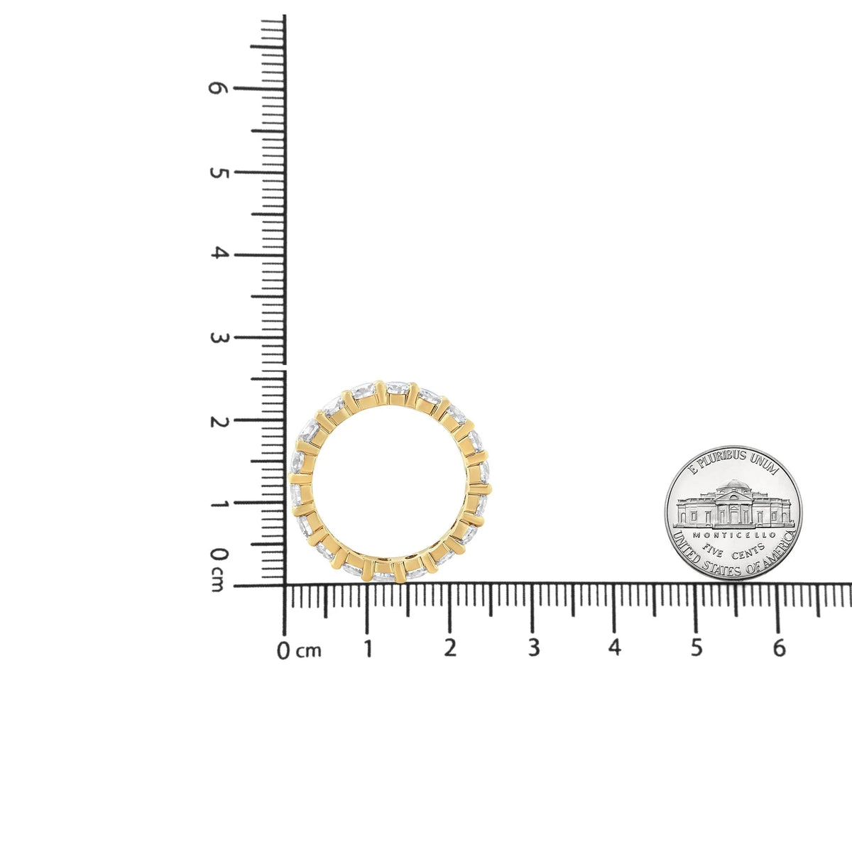 14K Yellow Gold 3.00 Cttw Shared Prong Set Round Cut Diamond Eternity Band (J - K Color, VS1 - VS2 Clarity) - LinkagejewelrydesignLinkagejewelrydesign