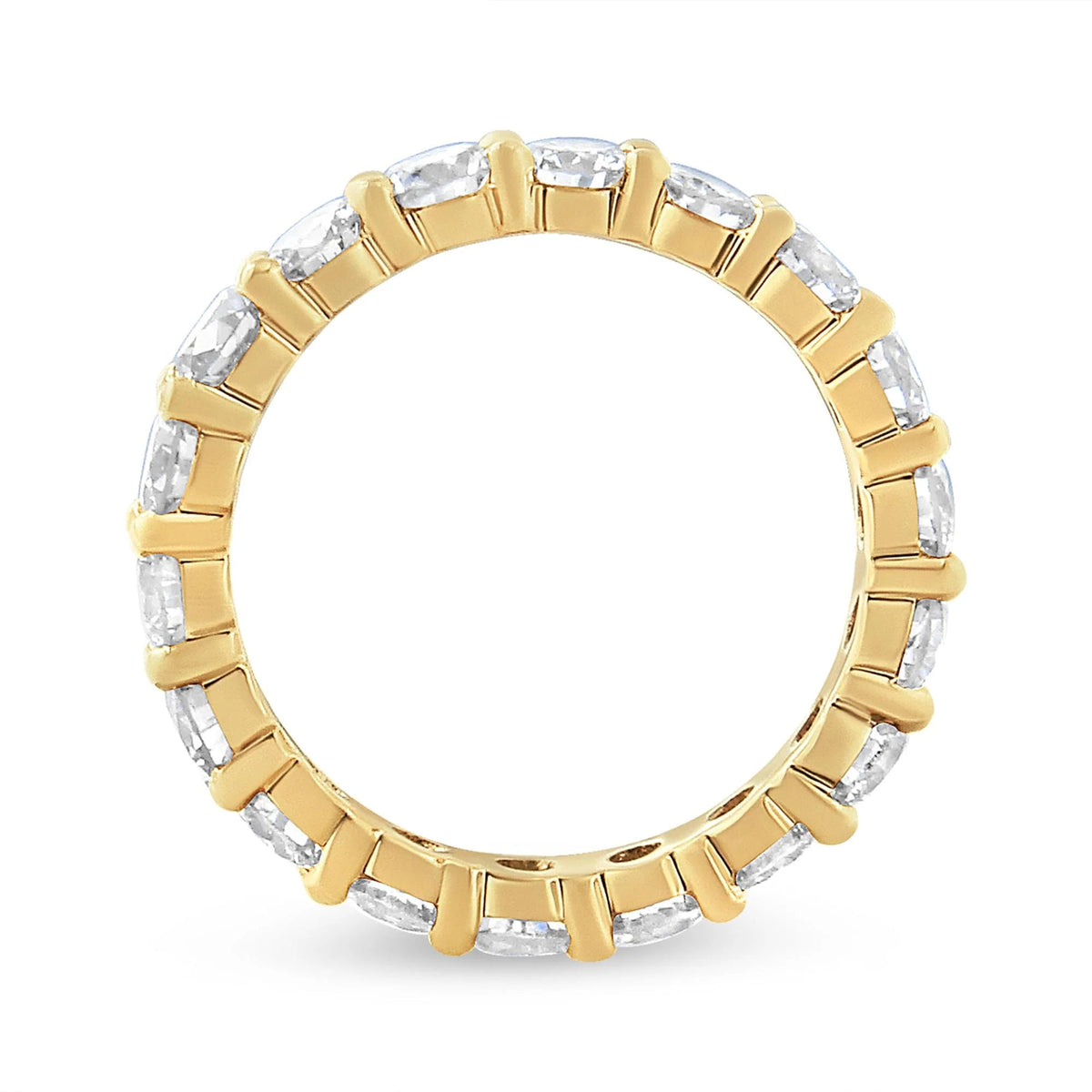 14K Yellow Gold 3.00 Cttw Shared Prong Set Round Cut Diamond Eternity Band (J - K Color, VS1 - VS2 Clarity) - LinkagejewelrydesignLinkagejewelrydesign