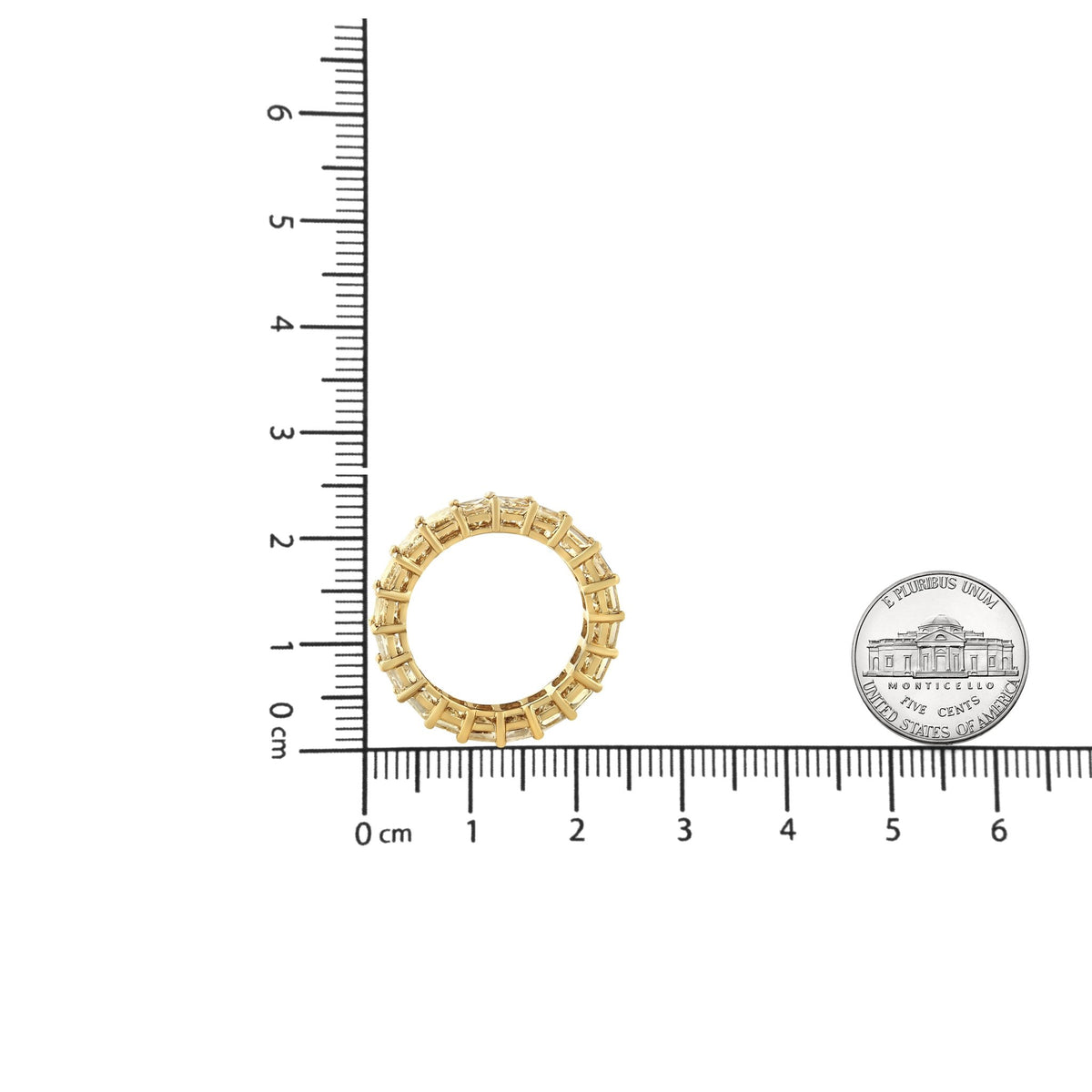 14K Yellow Gold 4.00 Cttw Shared Prong Set Princess Cut Diamond Eternity Band Ring (J - K Color, VS1 - VS2 Clarity) - Ring Size 7 - LinkagejewelrydesignLinkagejewelrydesign