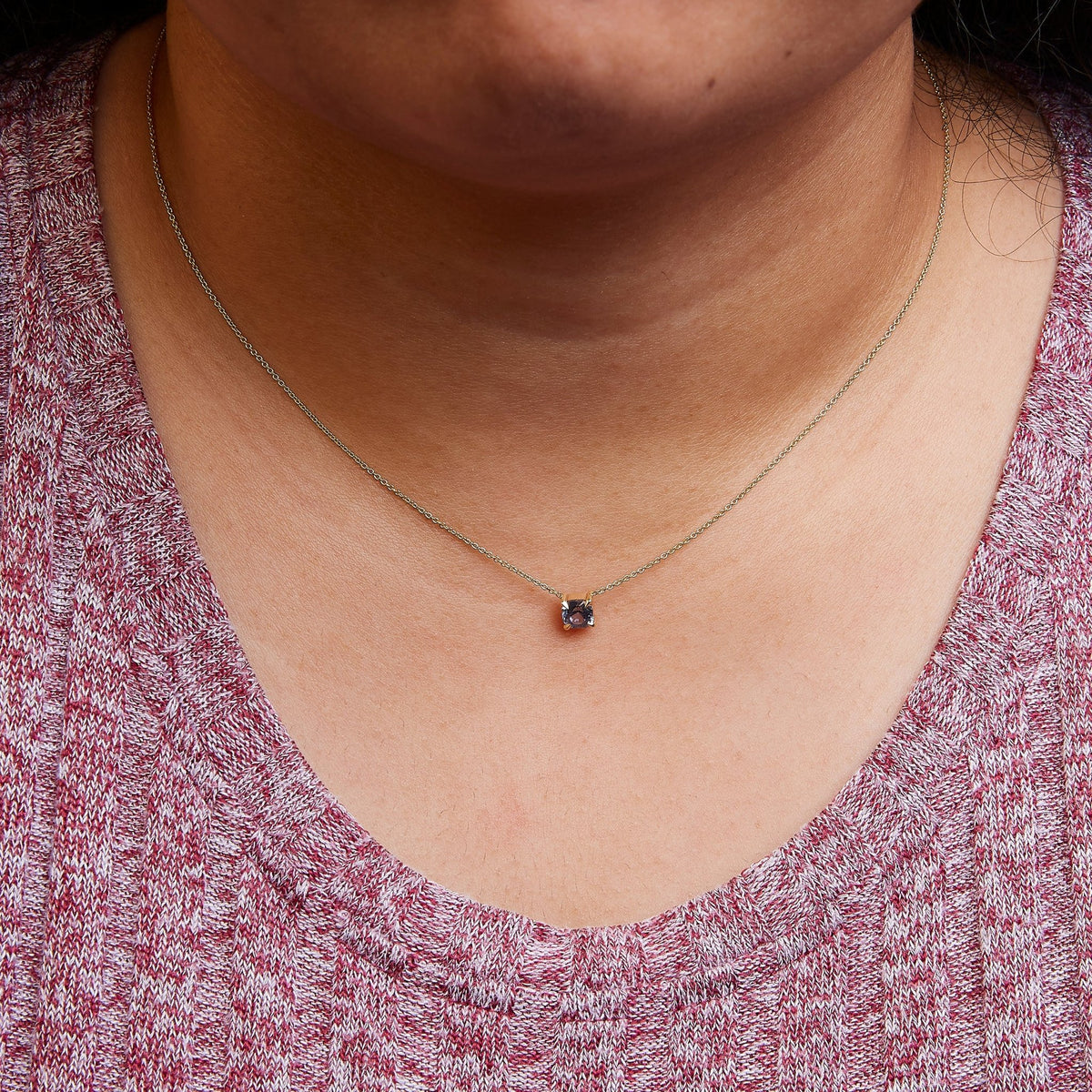 14k Yellow Gold 4/5 Cttw Natural Cushion Cut Blue Sapphire Solitaire Pendant Necklace - 15 - 16 Inches Adjustable - LinkagejewelrydesignLinkagejewelrydesign