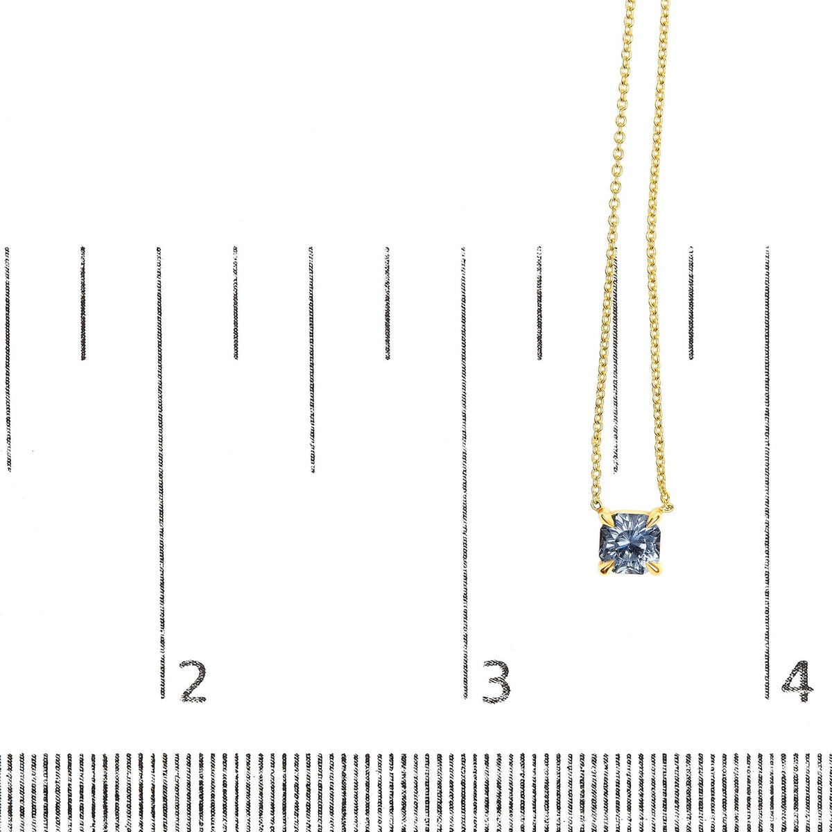 14k Yellow Gold 4/5 Cttw Natural Cushion Cut Blue Sapphire Solitaire Pendant Necklace - 15 - 16 Inches Adjustable - LinkagejewelrydesignLinkagejewelrydesign
