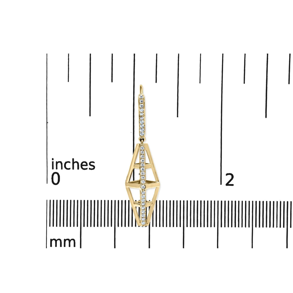 14K Yellow Gold 5/8 Cttw Diamond Geometrical Pillar Drop and Dangle Earrings (G - H Color, SI1 - SI2 Clarity) - LinkagejewelrydesignLinkagejewelrydesign