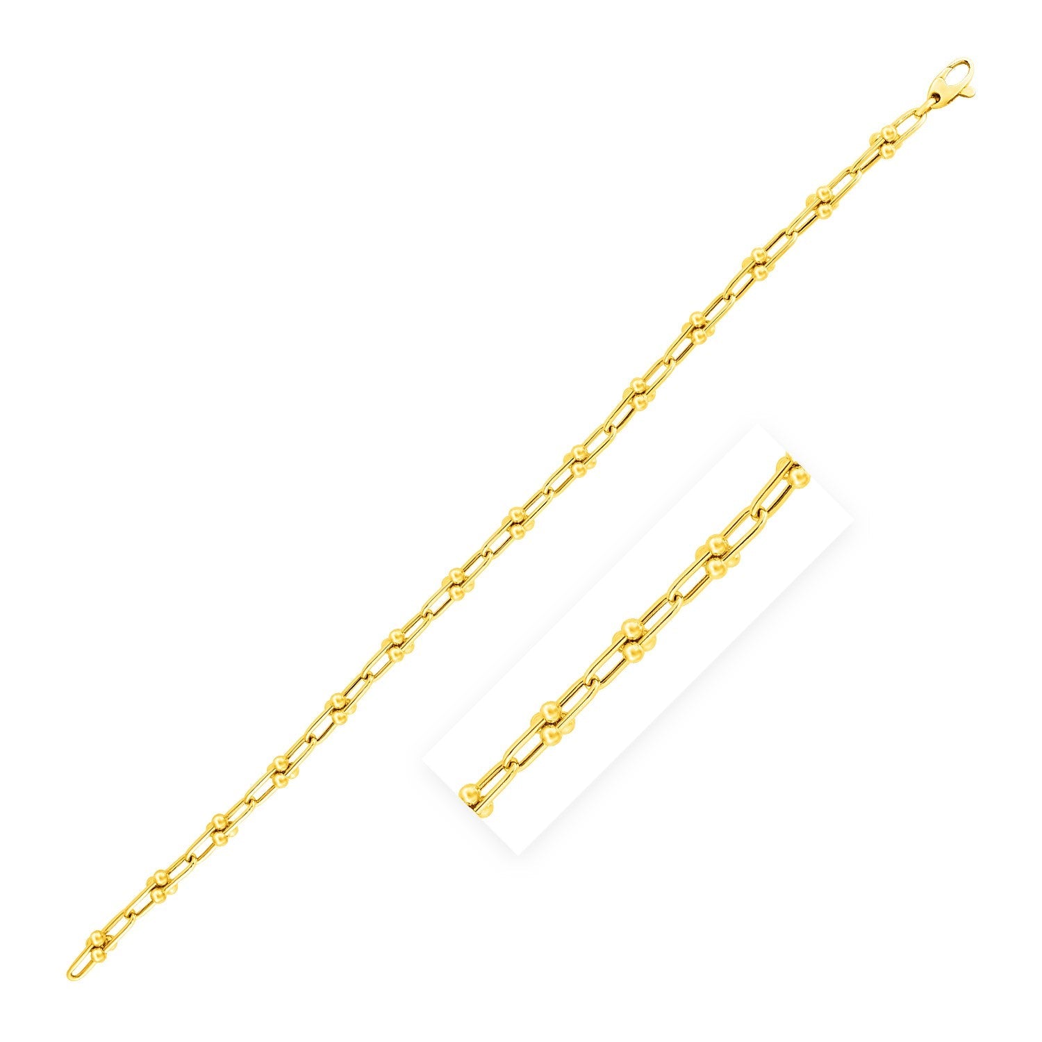 14k Yellow Gold 7 1/2 inch Jax Chain Bracelet (3.00 mm) - LinkagejewelrydesignLinkagejewelrydesign