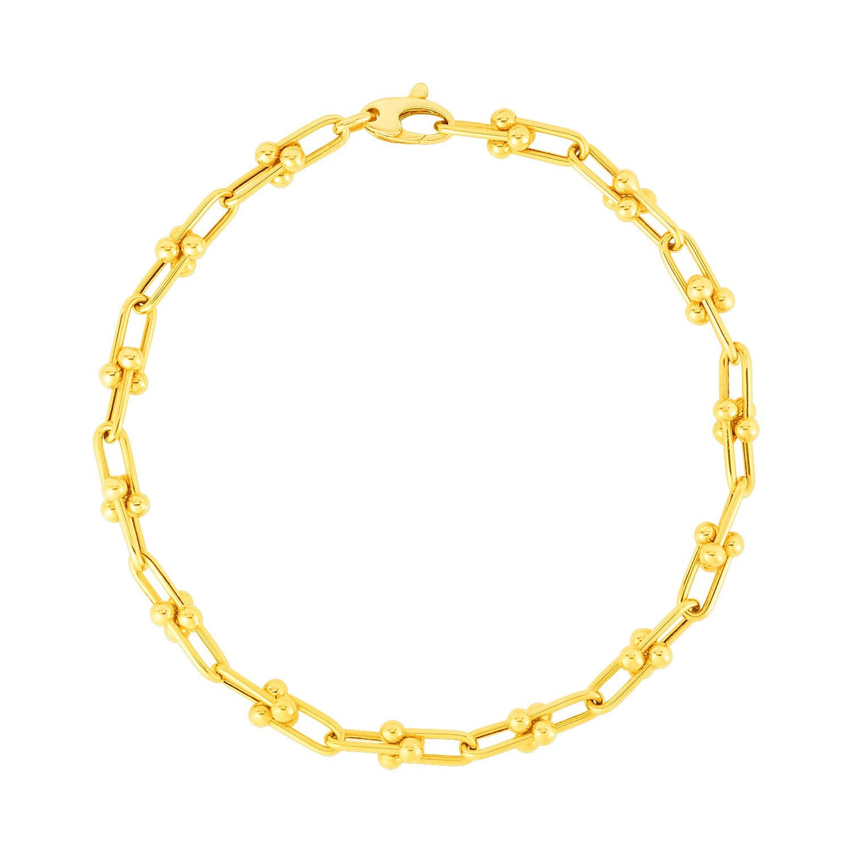 14k Yellow Gold 7 1/2 inch Jax Chain Bracelet (3.00 mm) - LinkagejewelrydesignLinkagejewelrydesign