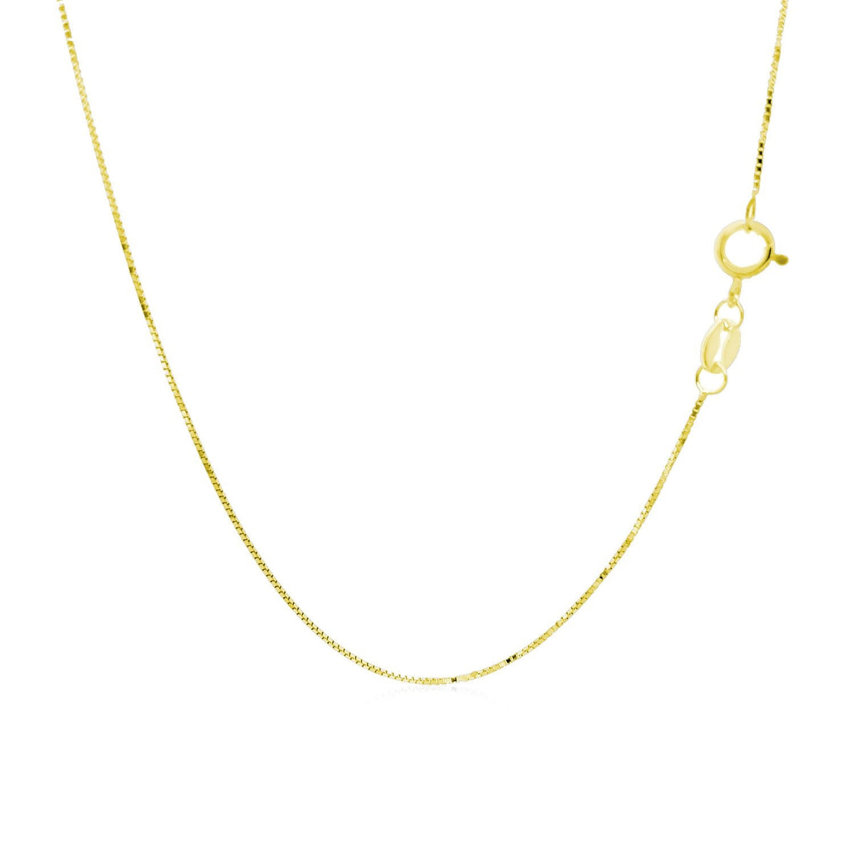 14k Yellow Gold Adjustable Box Chain 0.6mm - LinkagejewelrydesignLinkagejewelrydesign