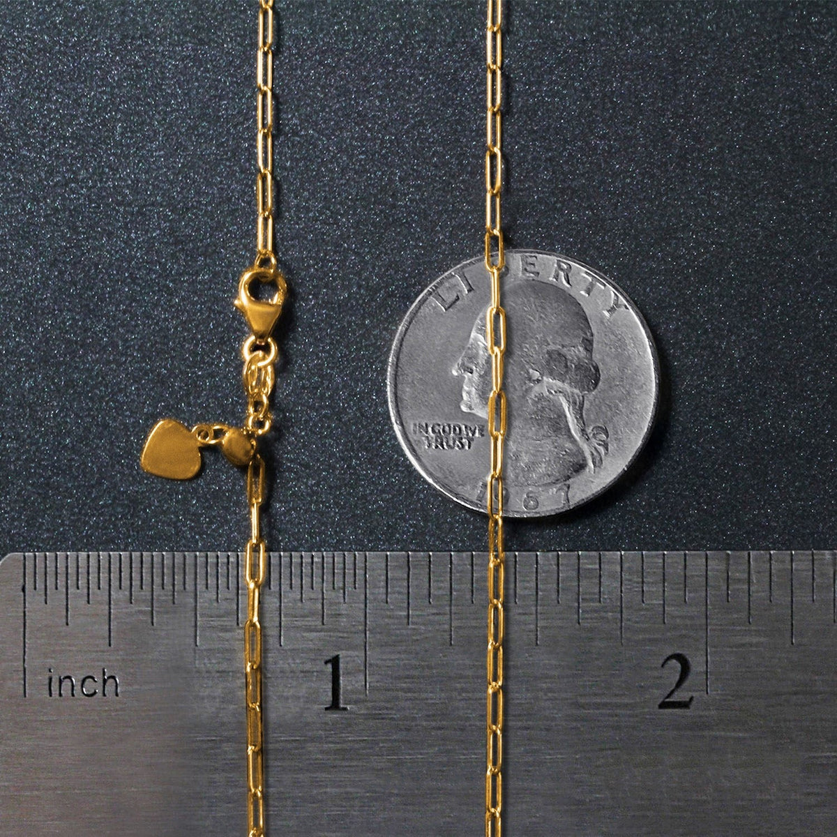 14k Yellow Gold Adjustable Paperclip Chain 1.5mm - LinkagejewelrydesignLinkagejewelrydesign