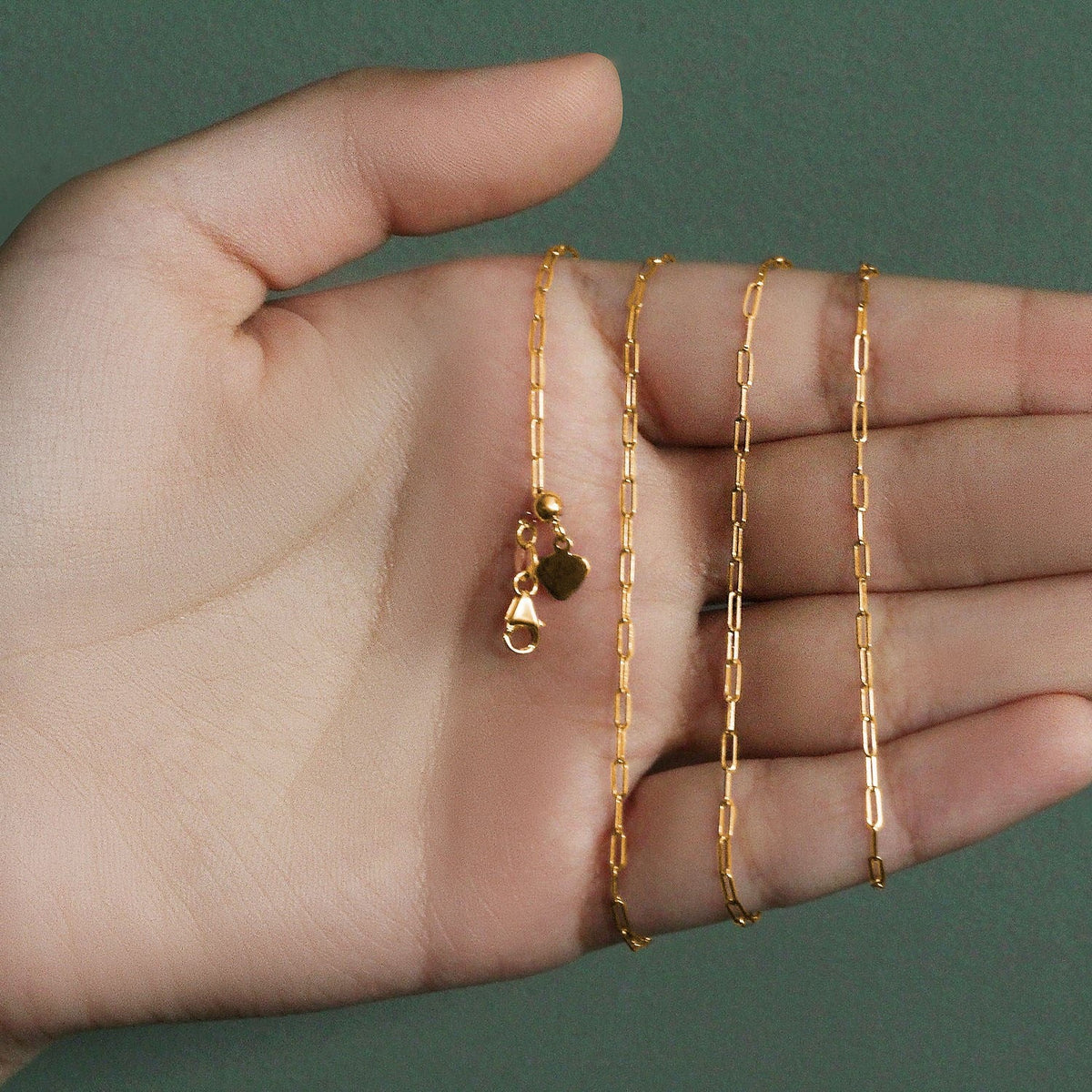 14k Yellow Gold Adjustable Paperclip Chain 1.5mm - LinkagejewelrydesignLinkagejewelrydesign