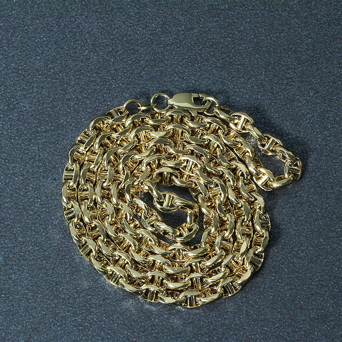 14k Yellow Gold Anchor Chain (4.50 mm) - LinkagejewelrydesignLinkagejewelrydesign