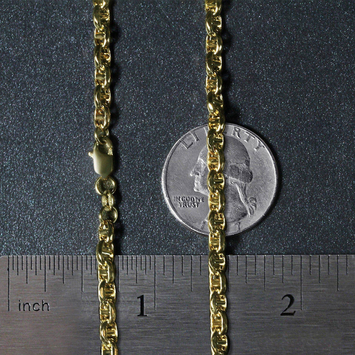 14k Yellow Gold Anchor Chain (4.50 mm) - LinkagejewelrydesignLinkagejewelrydesign