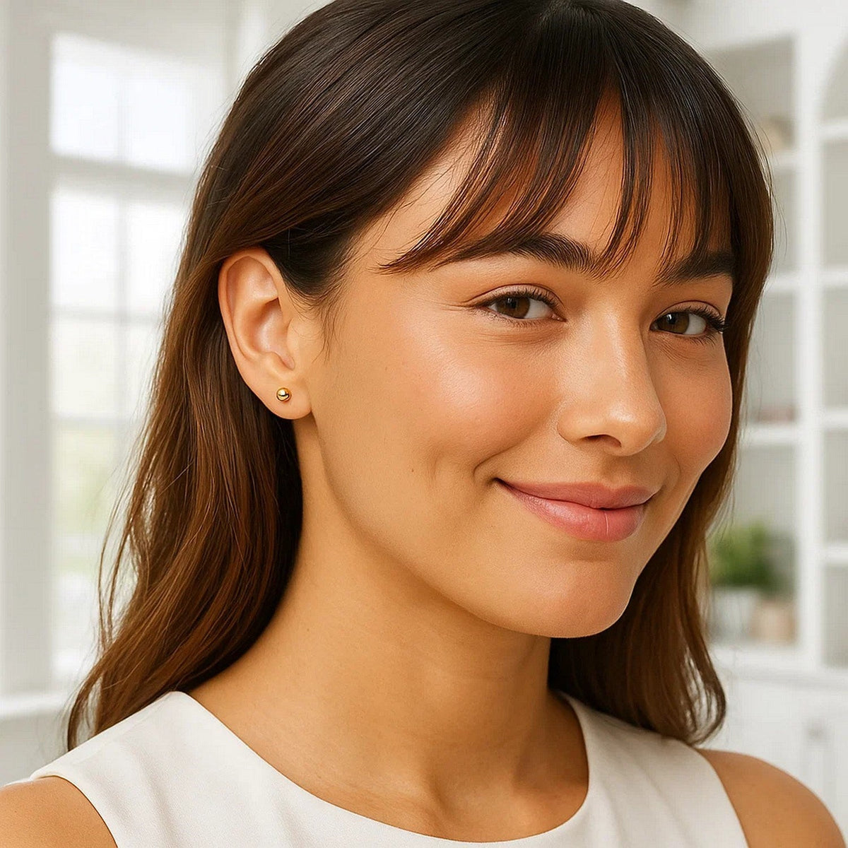 14k Yellow Gold Ball Style Stud Earrings (4.0 mm) - LinkagejewelrydesignLinkagejewelrydesign