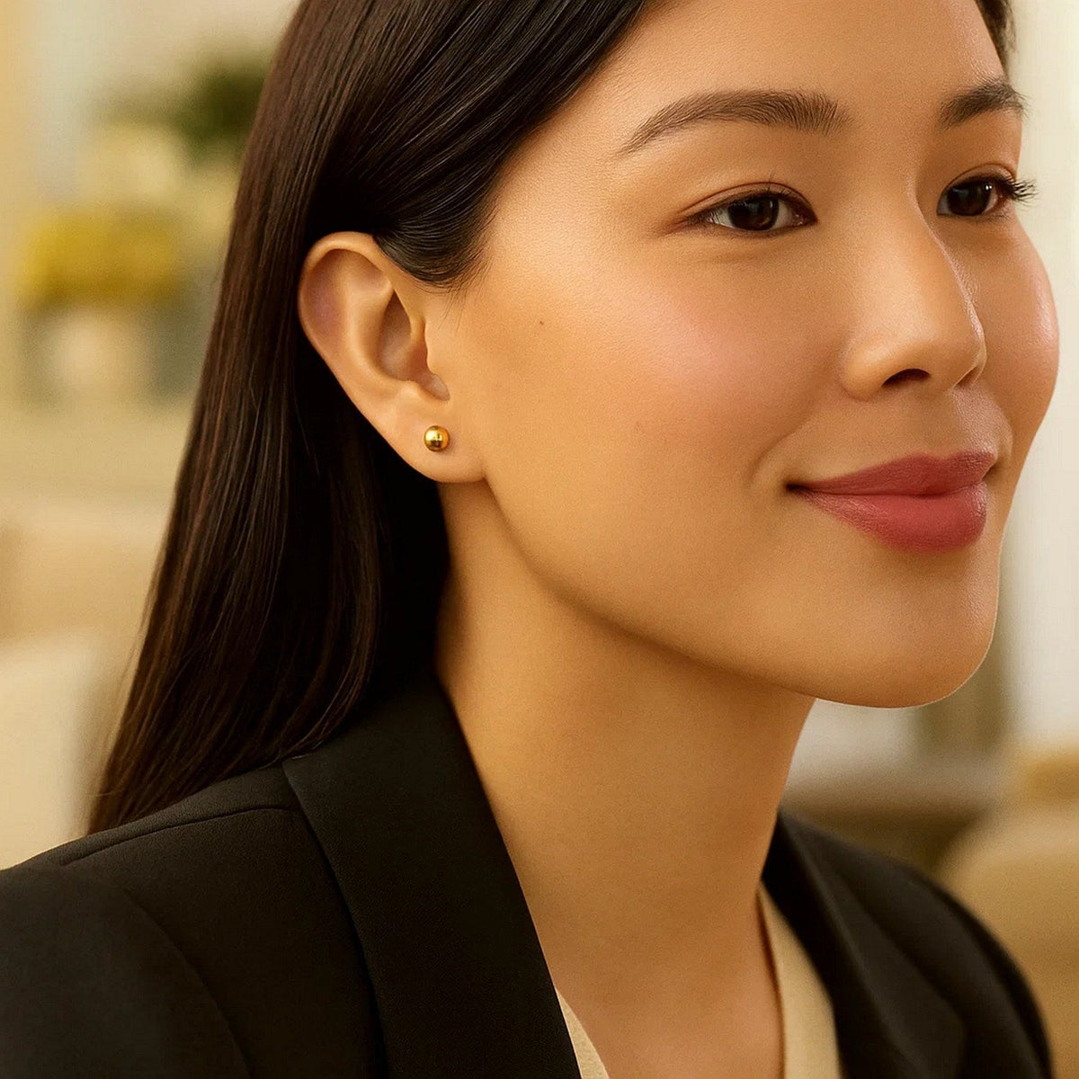 14k Yellow Gold Ball Style Stud Earrings (4.0 mm) - LinkagejewelrydesignLinkagejewelrydesign