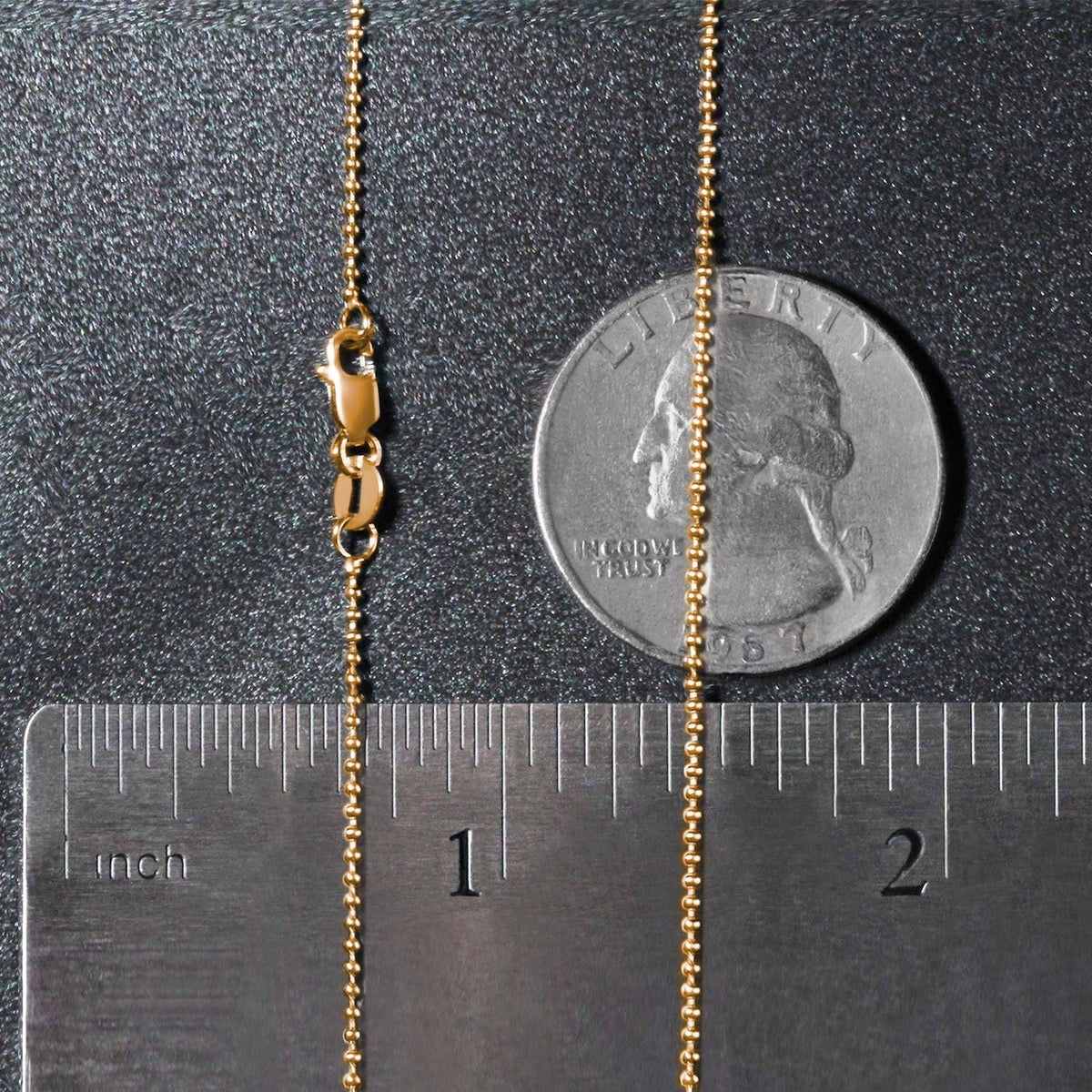 14k Yellow Gold Bead Chain 1.0mm (1.00 mm) - LinkagejewelrydesignLinkagejewelrydesign