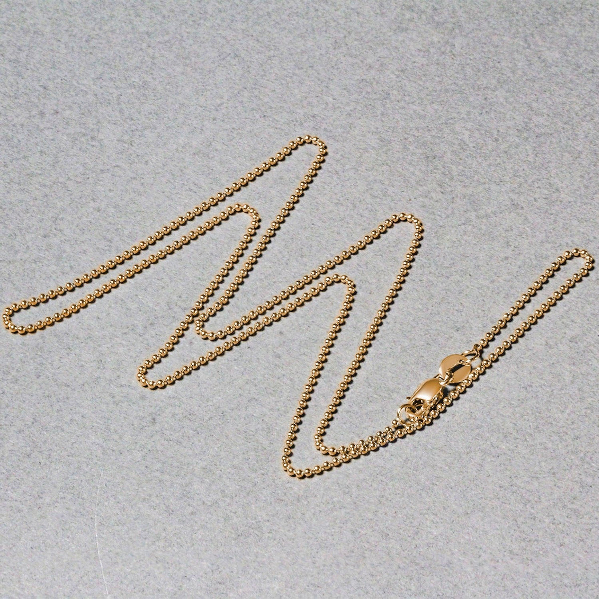 14k Yellow Gold Bead Chain 1.0mm (1.00 mm) - LinkagejewelrydesignLinkagejewelrydesign