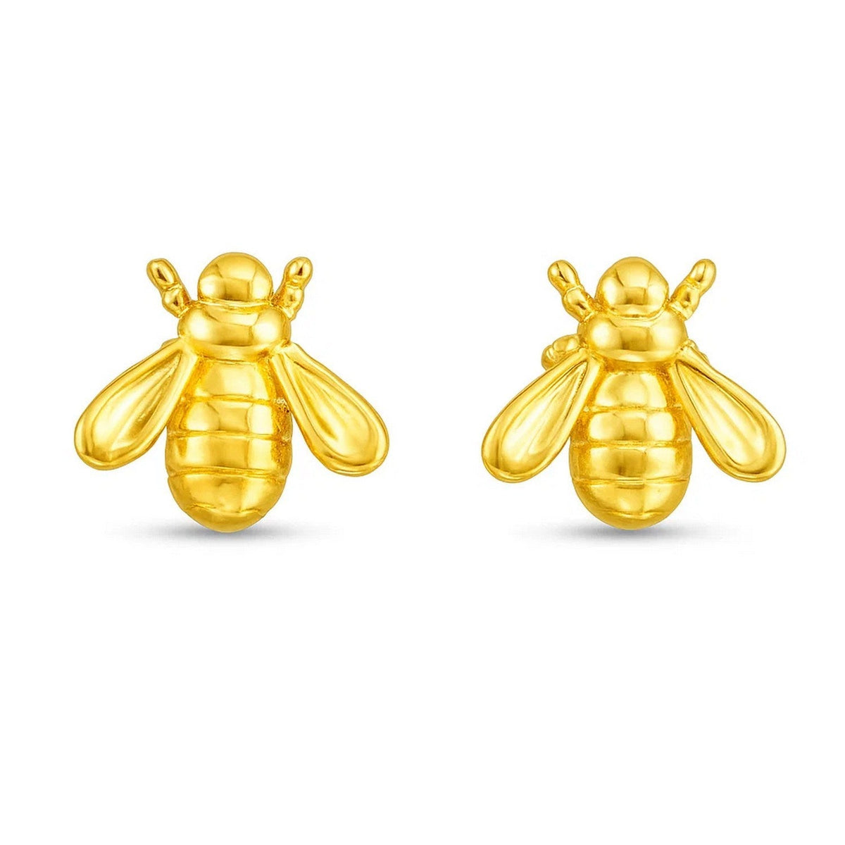 14k Yellow Gold Bee Stud Earrings - LinkagejewelrydesignLinkagejewelrydesign