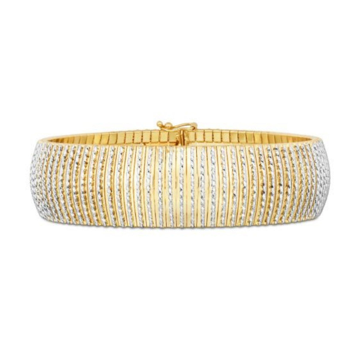 14k Yellow Gold Bold Diamante Flex Bracelet (17.10 mm) - LinkagejewelrydesignLinkagejewelrydesign