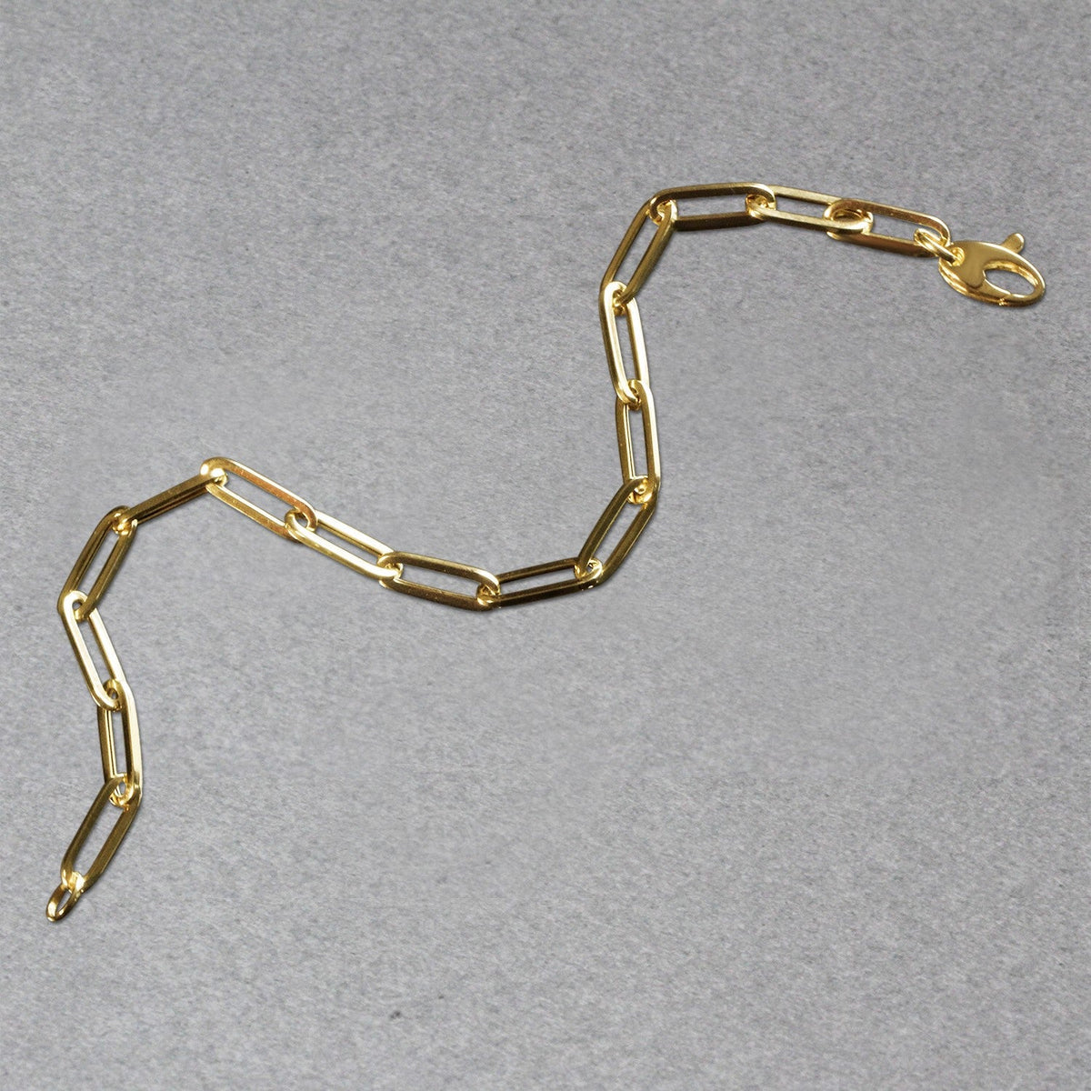 14K Yellow Gold Bold Paperclip Chain Bracelet (4.20 mm) - LinkagejewelrydesignLinkagejewelrydesign