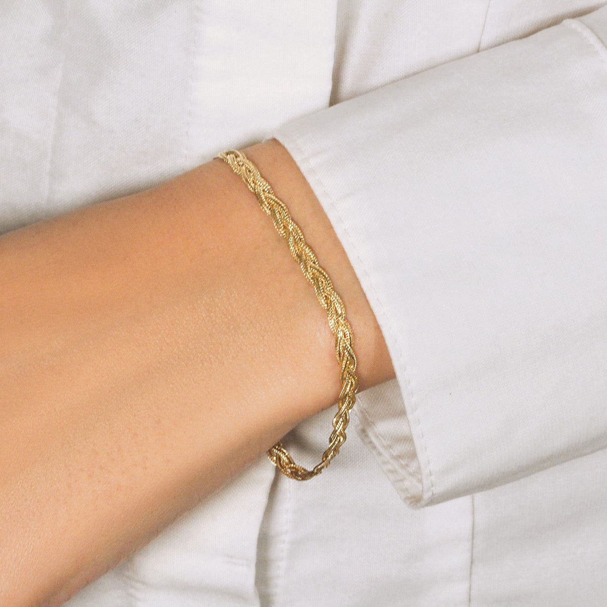 14k Yellow Gold Braided Bracelet (3.50 mm) - LinkagejewelrydesignLinkagejewelrydesign