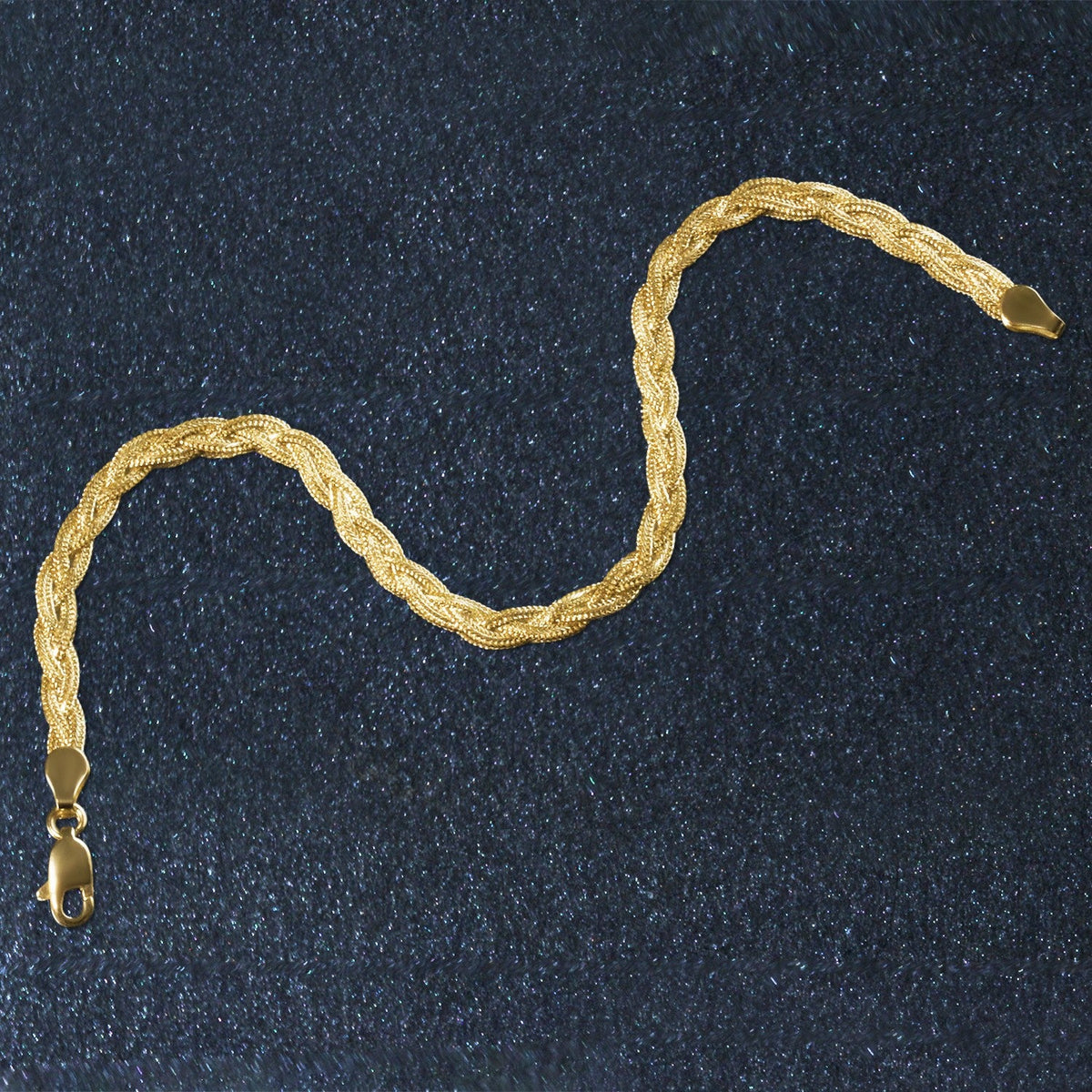 14k Yellow Gold Braided Bracelet (3.50 mm) - LinkagejewelrydesignLinkagejewelrydesign
