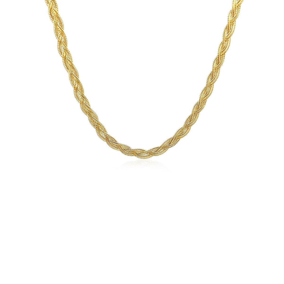 14k Yellow Gold Braided Chain (3.50 mm) - LinkagejewelrydesignLinkagejewelrydesign