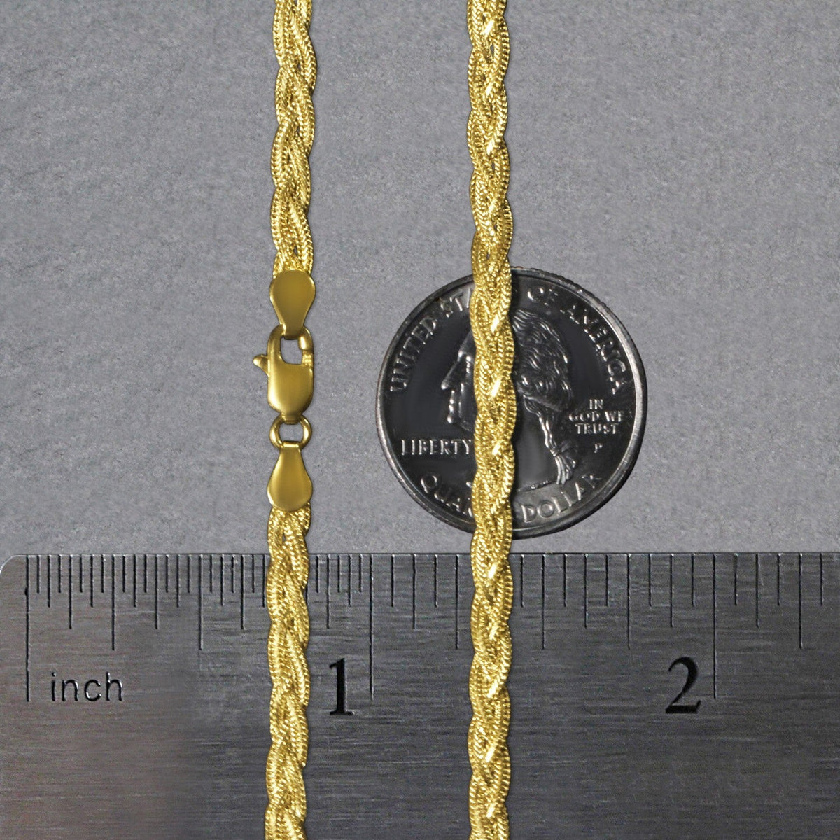 14k Yellow Gold Braided Chain (3.50 mm) - LinkagejewelrydesignLinkagejewelrydesign
