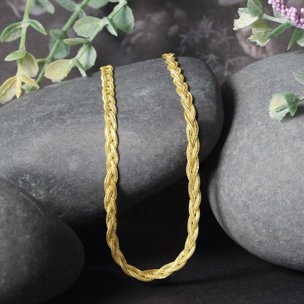 14k Yellow Gold Braided Chain (3.50 mm) - LinkagejewelrydesignLinkagejewelrydesign