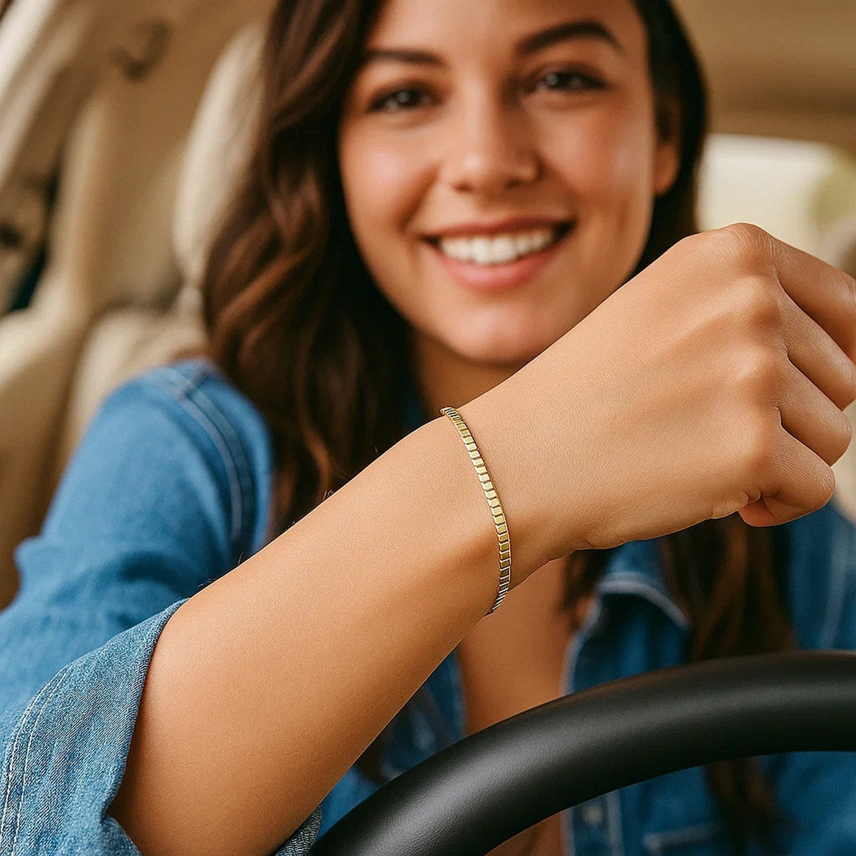 14k Yellow Gold Brick Omega Bracelet (3.20 mm) - LinkagejewelrydesignLinkagejewelrydesign