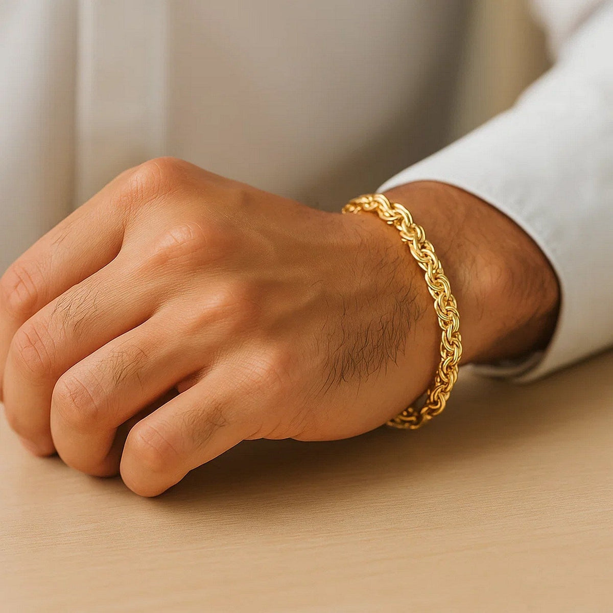 14k Yellow Gold Byzantine Link Stylish Bracelet (9.00 mm) - LinkagejewelrydesignLinkagejewelrydesign