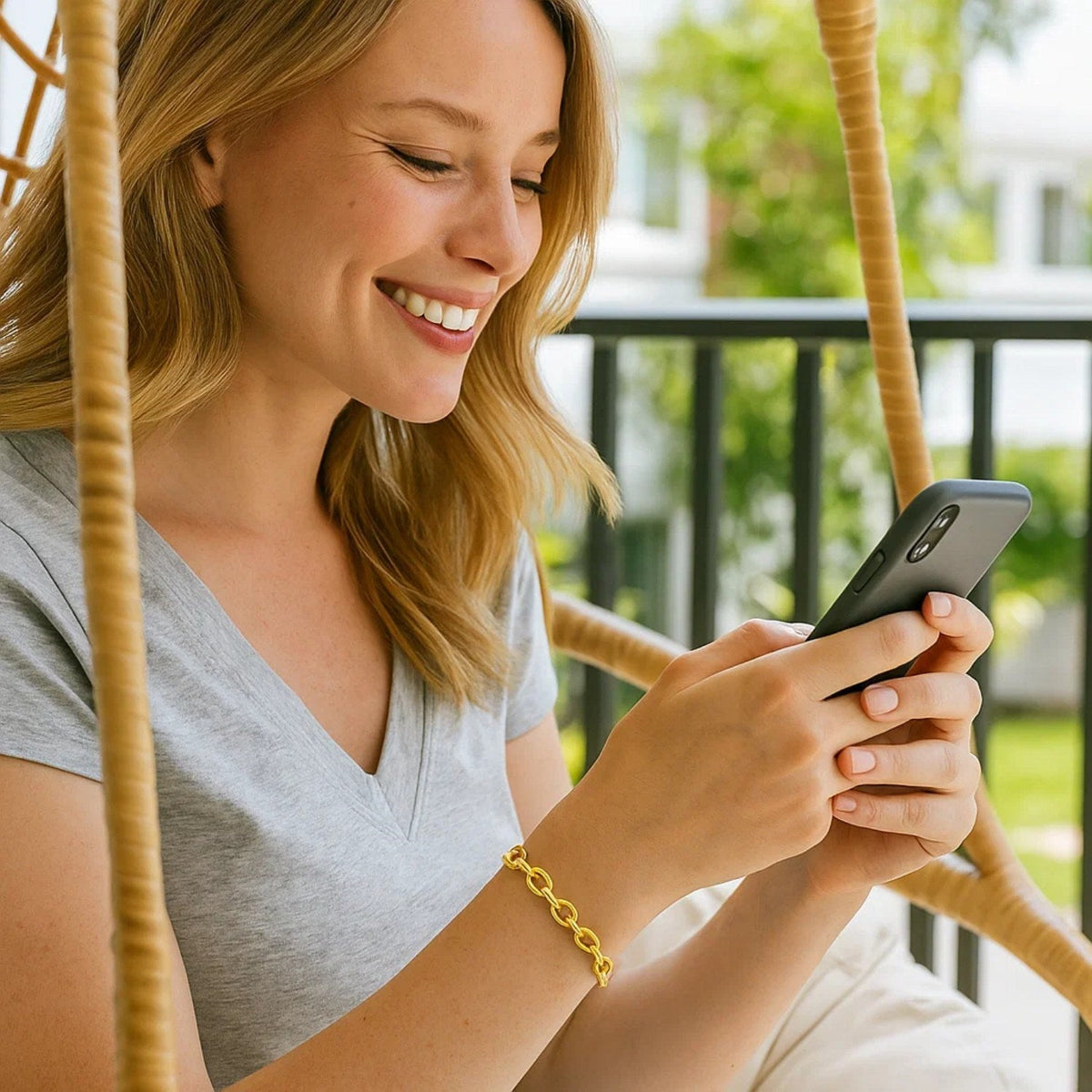 14k Yellow Gold Cable Chain Style Bracelet (6.35 mm) - LinkagejewelrydesignLinkagejewelrydesign