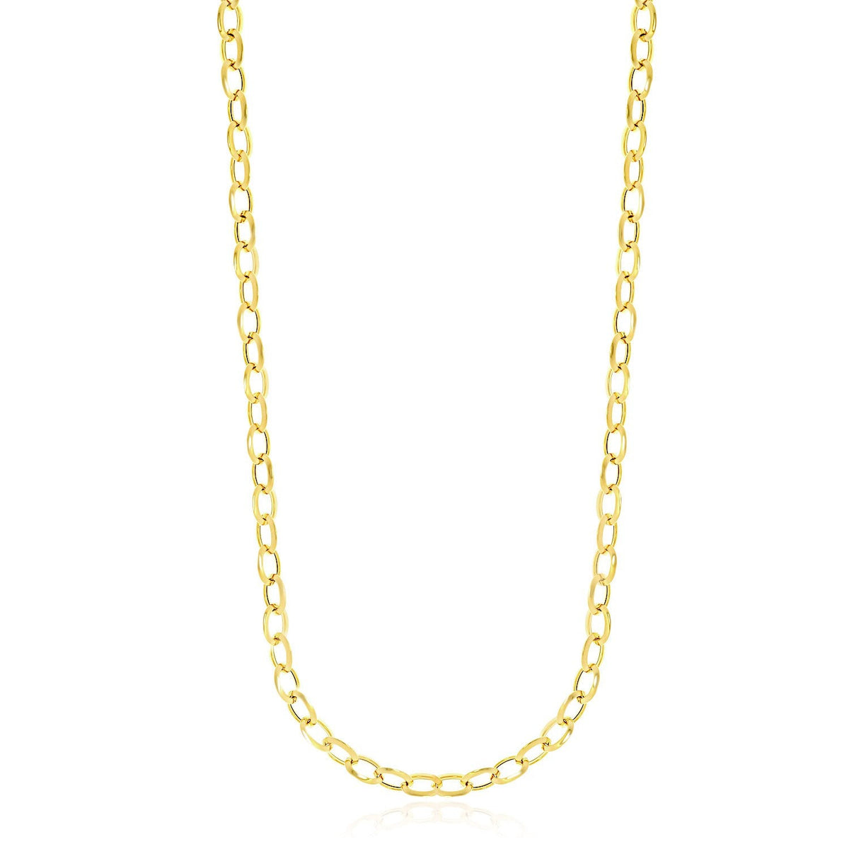 14k Yellow Gold Cable Chain Style Polished Necklace - LinkagejewelrydesignLinkagejewelrydesign