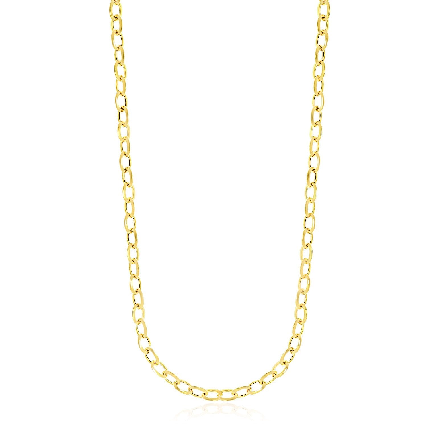 14k Yellow Gold Cable Chain Style Polished Necklace - LinkagejewelrydesignLinkagejewelrydesign