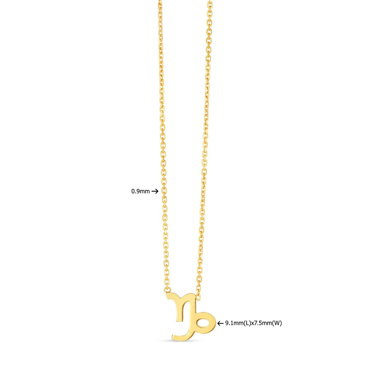 14K Yellow Gold Capricorn Necklace - LinkagejewelrydesignLinkagejewelrydesign