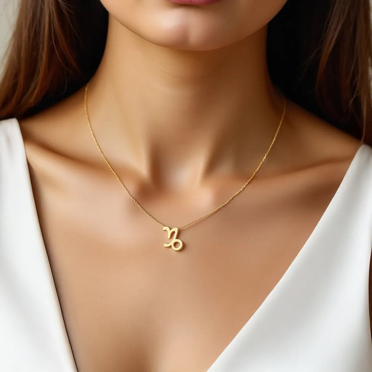 14K Yellow Gold Capricorn Necklace - LinkagejewelrydesignLinkagejewelrydesign