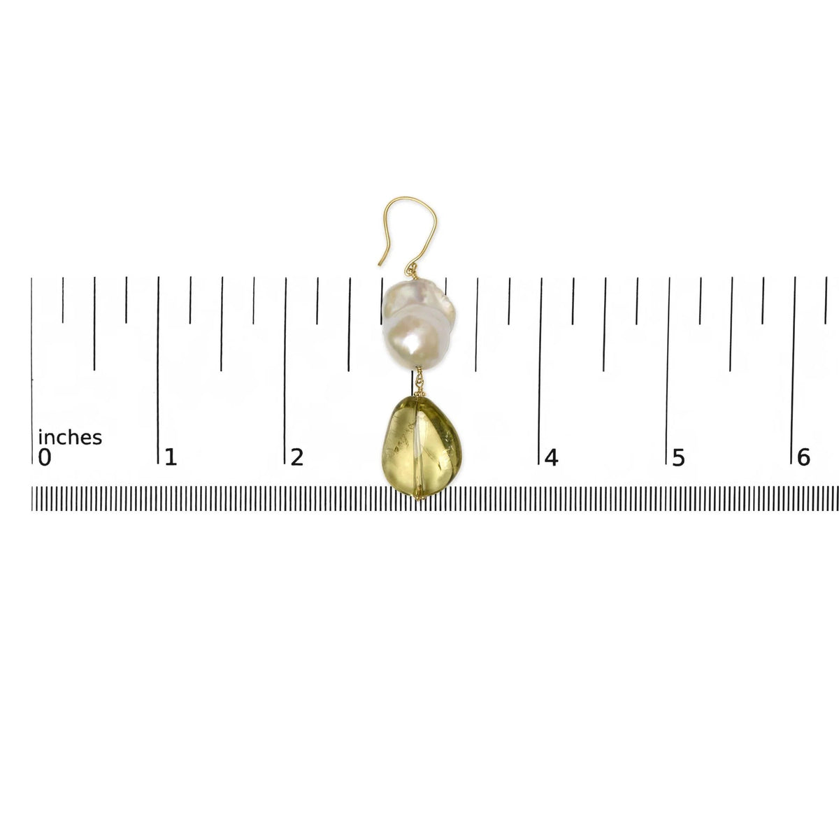 14K Yellow Gold Citrine and Baroque Pearl Drop and Dangle Earrings 1 3/4 Inch Dangle - LinkagejewelrydesignLinkagejewelrydesign