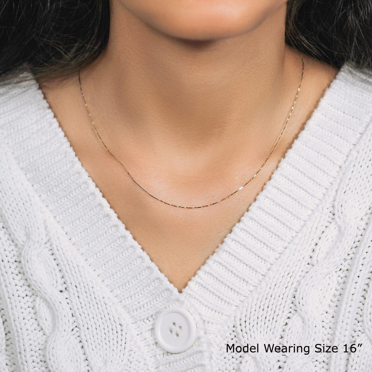 14k Yellow Gold Classic Box Chain (0.45 mm) - LinkagejewelrydesignLinkagejewelrydesign