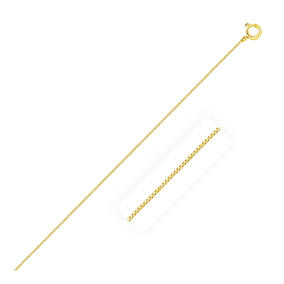 14k Yellow Gold Classic Box Chain (0.45 mm) - LinkagejewelrydesignLinkagejewelrydesign