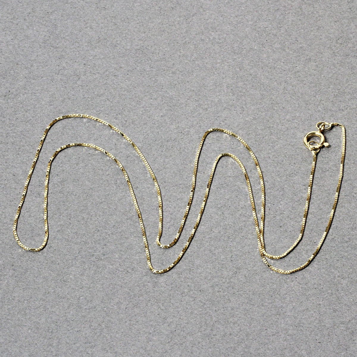 14k Yellow Gold Classic Box Chain (0.45 mm) - LinkagejewelrydesignLinkagejewelrydesign