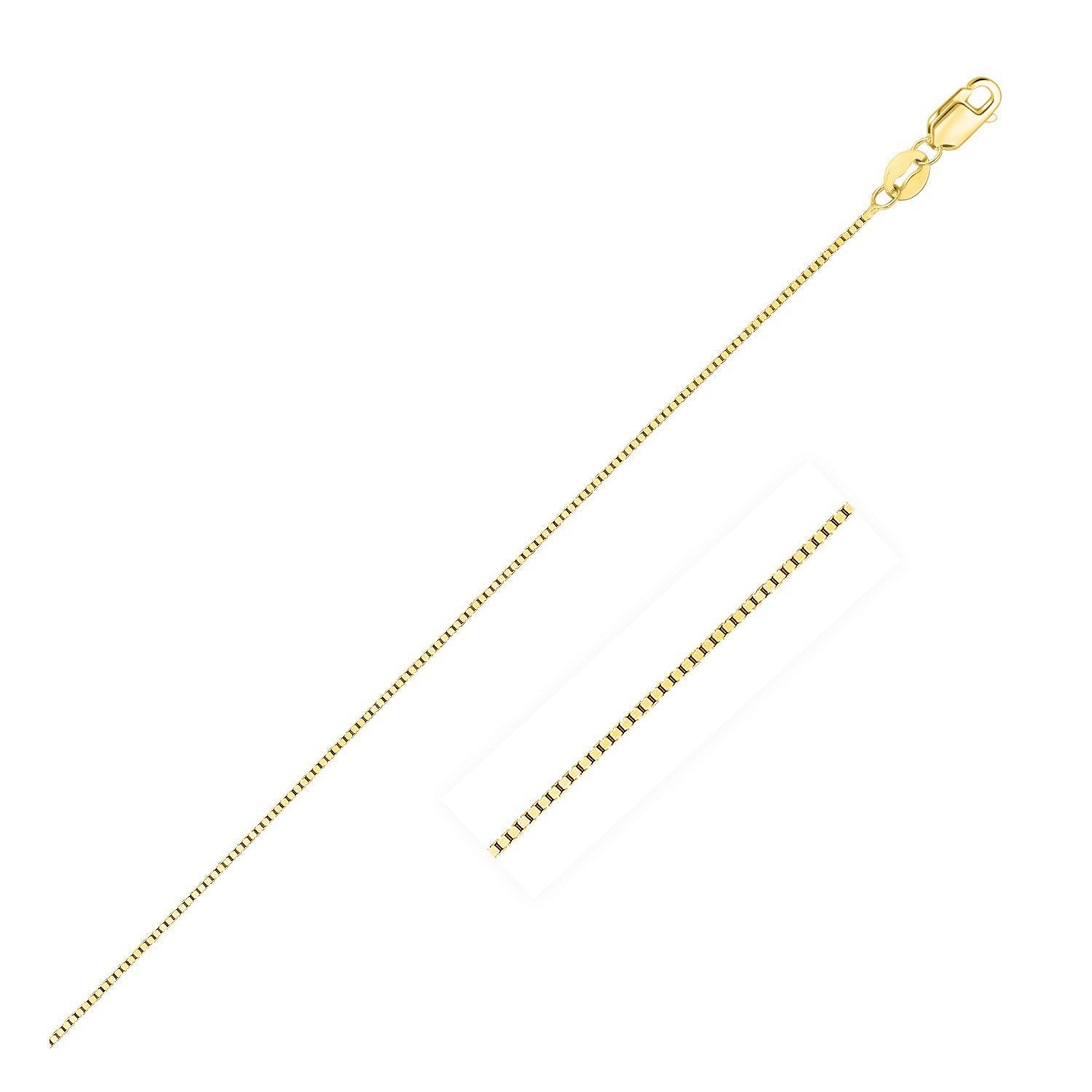 14k Yellow Gold Classic Box Chain (0.45 mm) - LinkagejewelrydesignLinkagejewelrydesign
