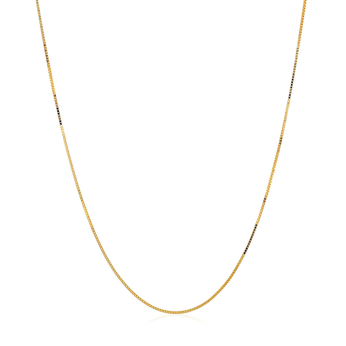 14k Yellow Gold Classic Box Chain (0.45 mm) - LinkagejewelrydesignLinkagejewelrydesign