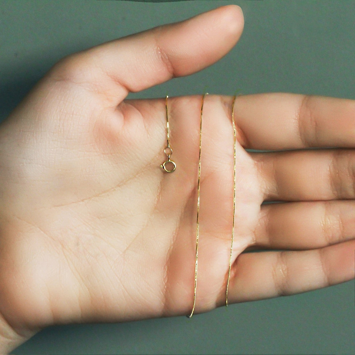 14k Yellow Gold Classic Box Chain (0.45 mm) - LinkagejewelrydesignLinkagejewelrydesign