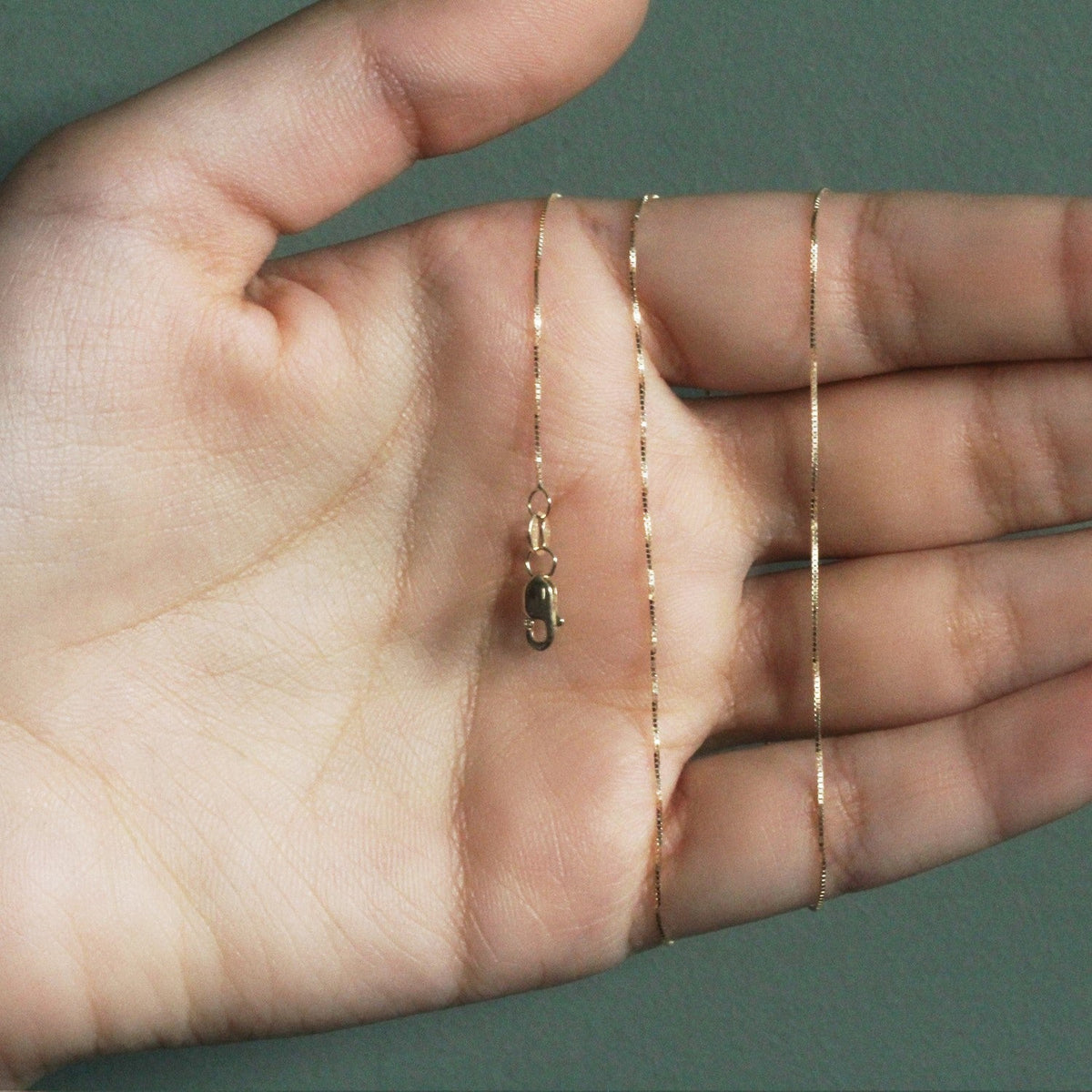 14k Yellow Gold Classic Box Chain (0.45 mm) - LinkagejewelrydesignLinkagejewelrydesign