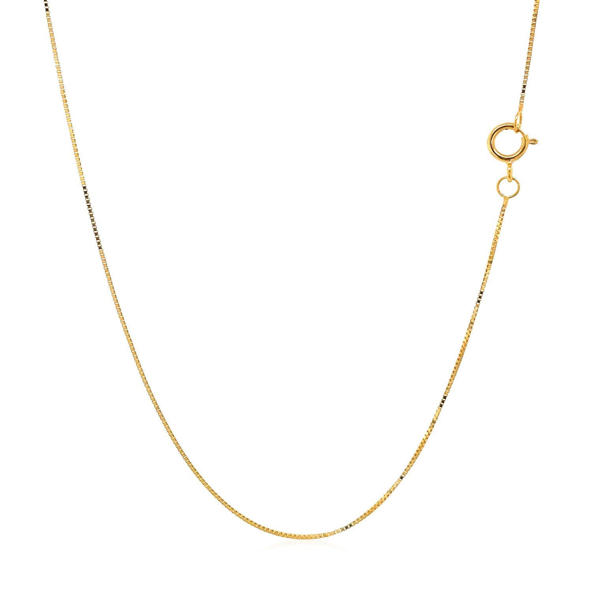 14k Yellow Gold Classic Box Chain (0.45 mm) - LinkagejewelrydesignLinkagejewelrydesign