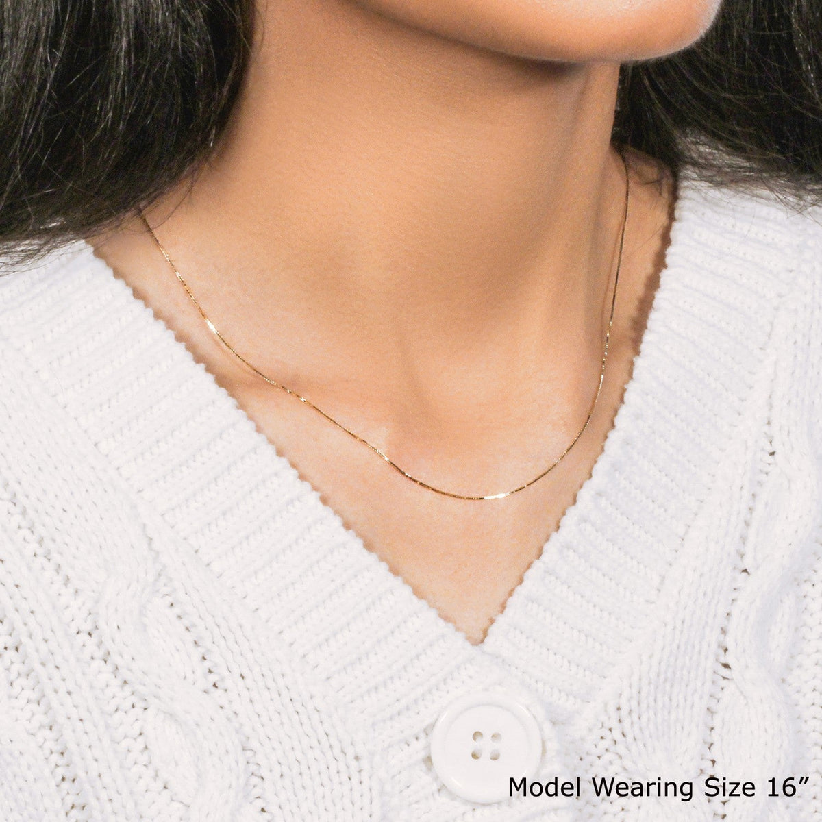 14k Yellow Gold Classic Box Chain (0.60 mm) - LinkagejewelrydesignLinkagejewelrydesign