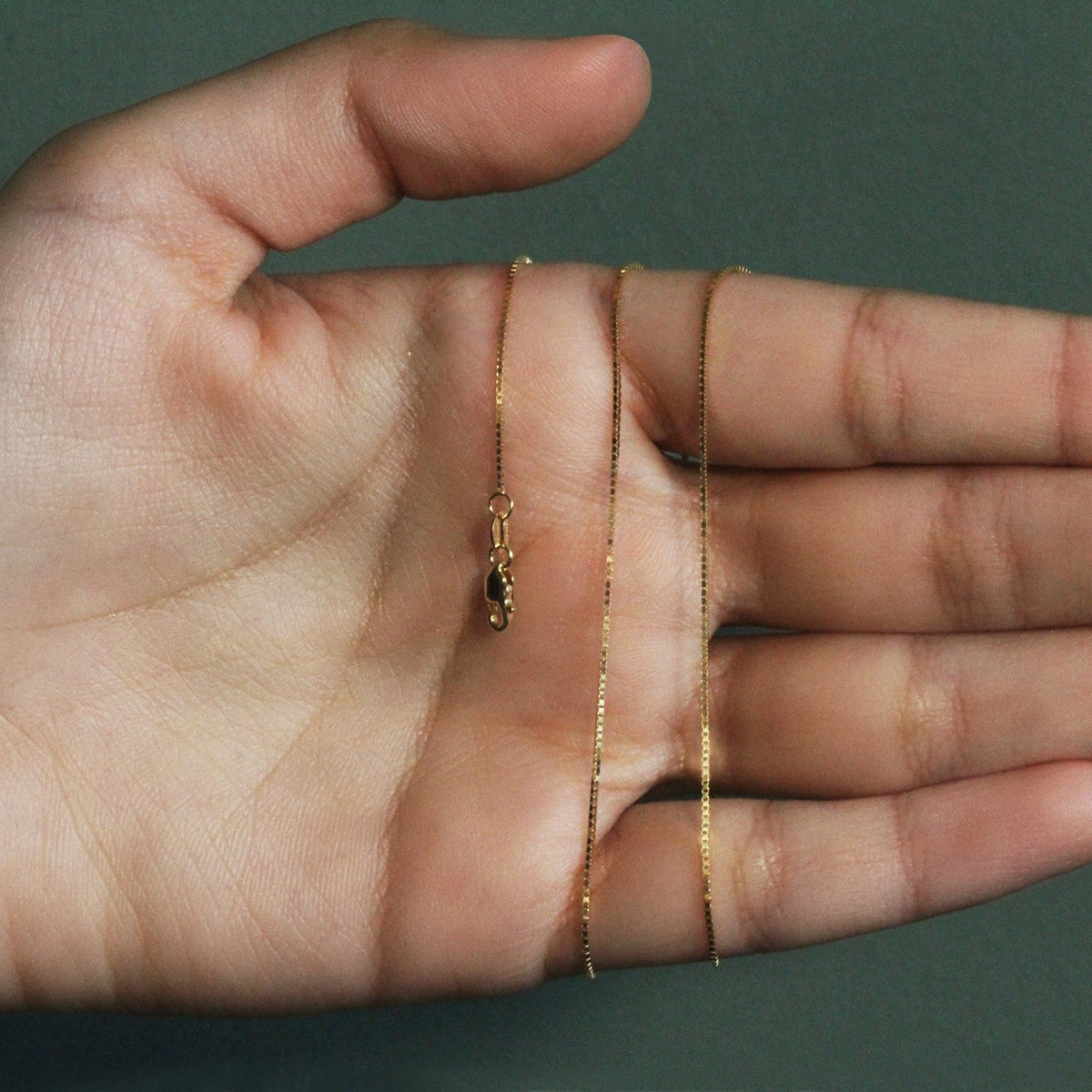 14k Yellow Gold Classic Box Chain (0.68 mm) - LinkagejewelrydesignLinkagejewelrydesign