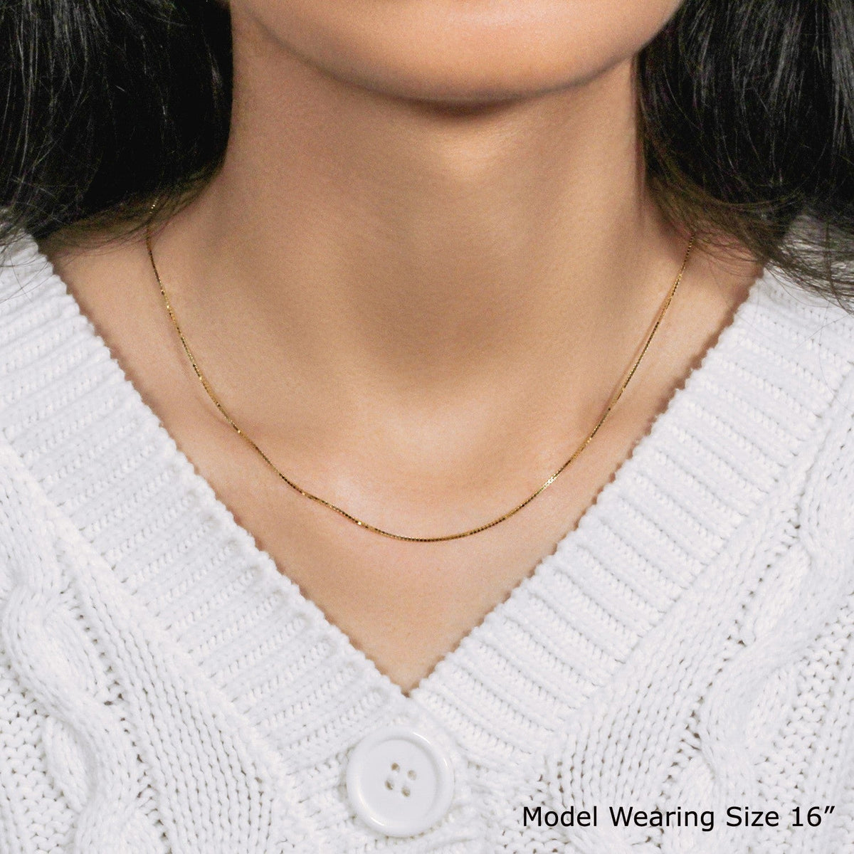 14k Yellow Gold Classic Box Chain (0.75 mm) - LinkagejewelrydesignLinkagejewelrydesign