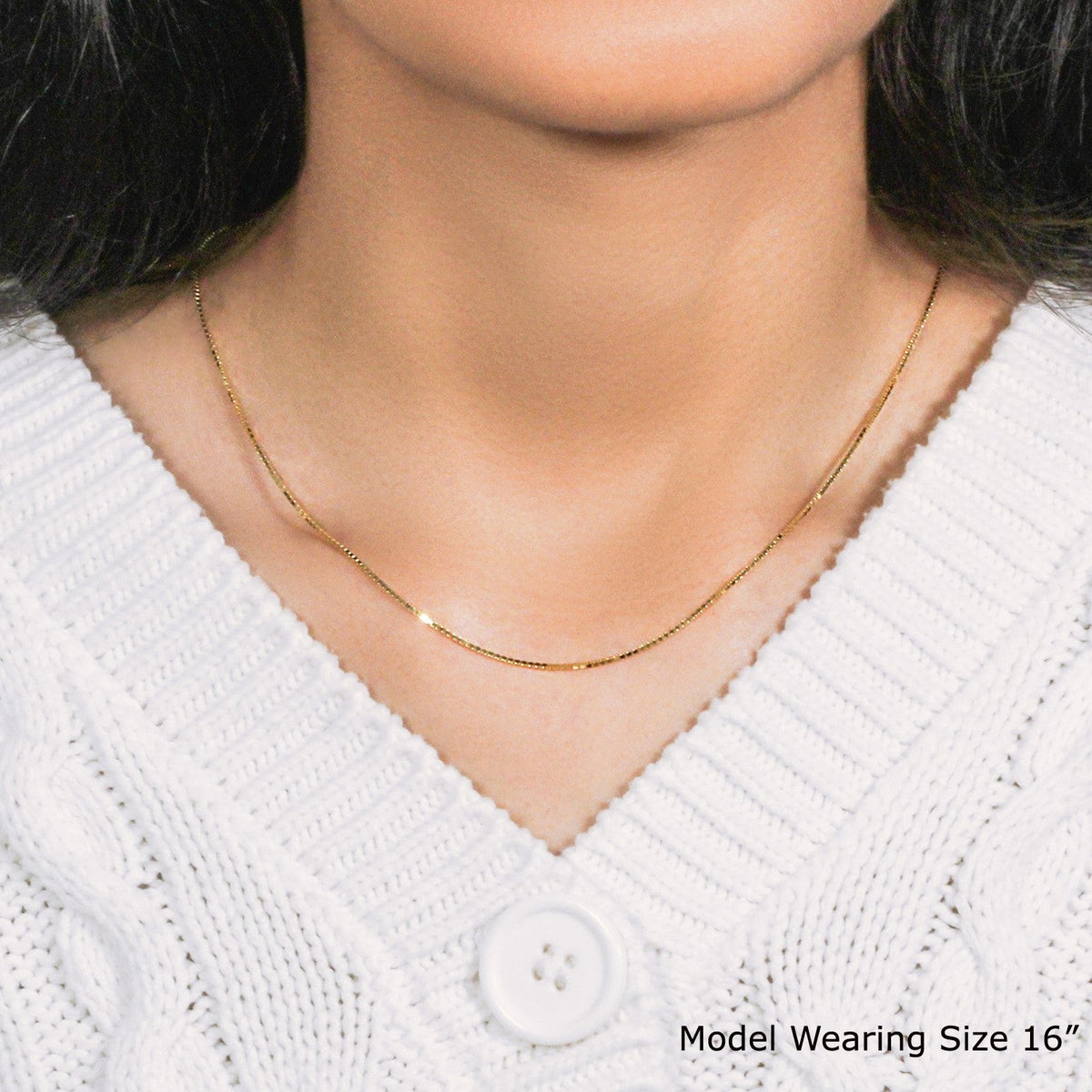 14k Yellow Gold Classic Box Chain (0.85 mm) - LinkagejewelrydesignLinkagejewelrydesign