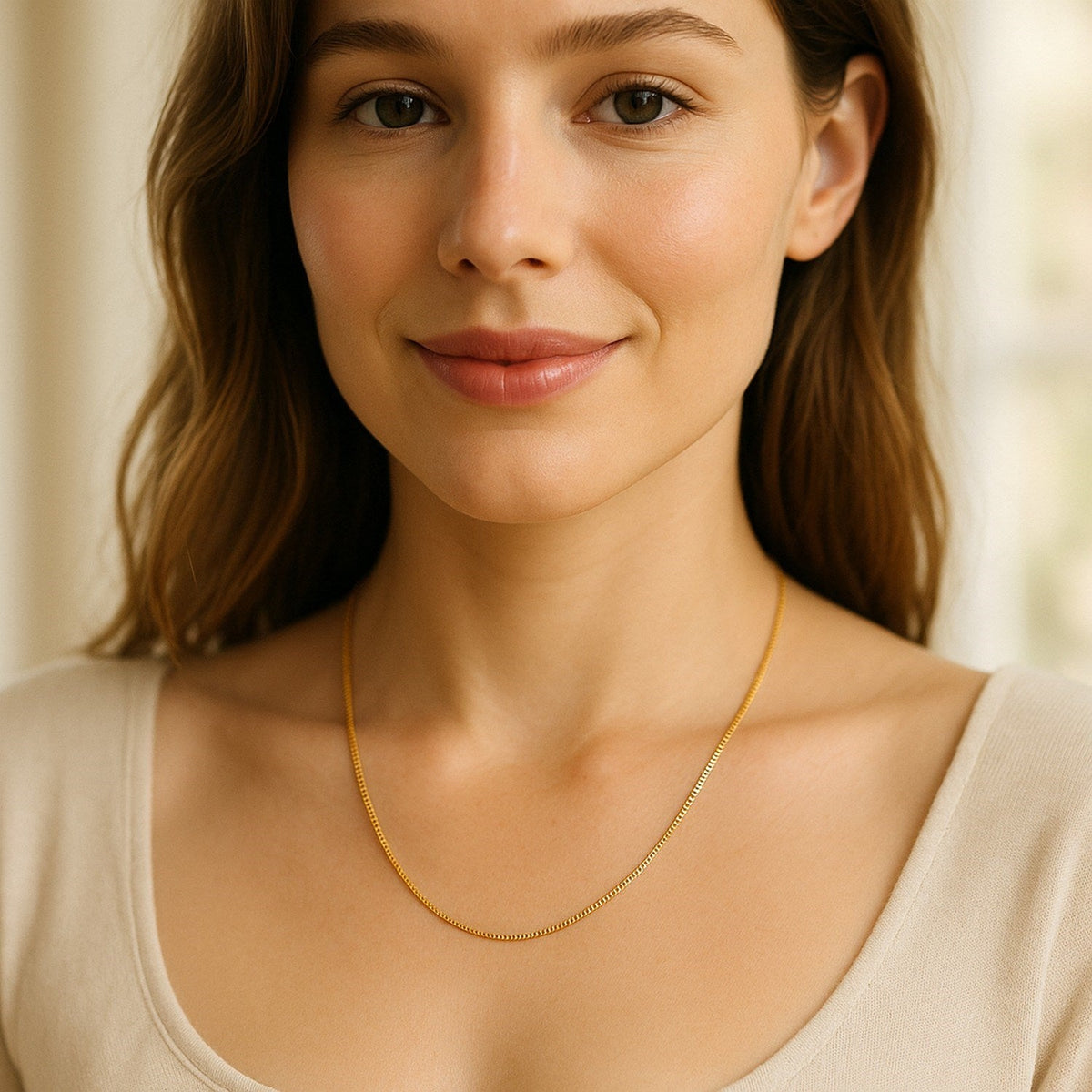 14k Yellow Gold Classic Box Chain (0.85 mm) - LinkagejewelrydesignLinkagejewelrydesign