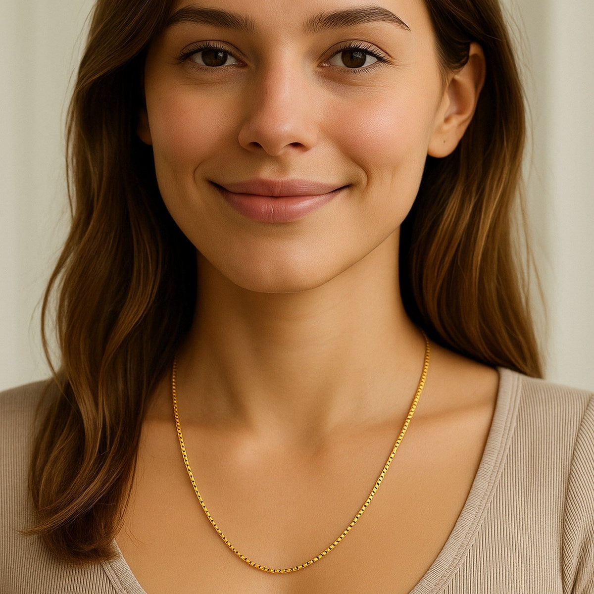 14k Yellow Gold Classic Box Chain (1.1 mm) - LinkagejewelrydesignLinkagejewelrydesign