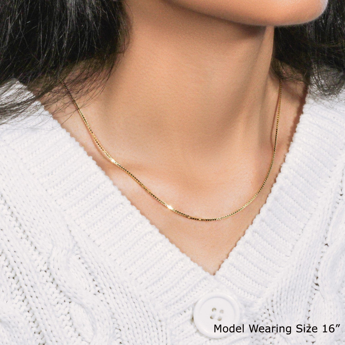 14k Yellow Gold Classic Box Chain (1.1 mm) - LinkagejewelrydesignLinkagejewelrydesign