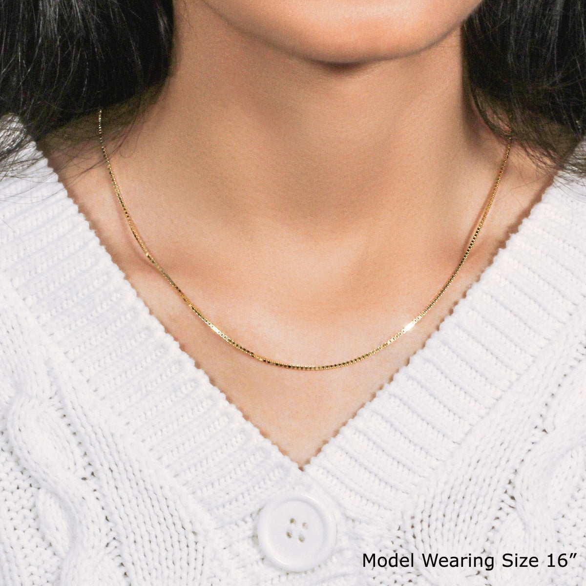 14k Yellow Gold Classic Box Chain (1.1 mm) - LinkagejewelrydesignLinkagejewelrydesign